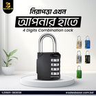 Combination Mini Size Padlock, 4 Digits, Waterproof Outdoor Heavy Duty