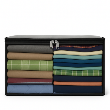 Cloth Storage Bags with Clear Window – Shirt & Pant Organizer Set for Wardrobe-3-Piece