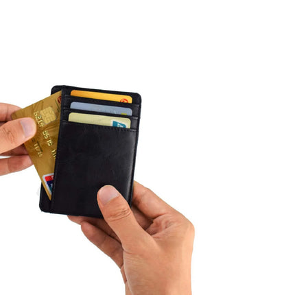 RFID Protected Card Holder Genuine Leather Slim Wallet